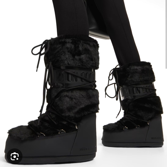 Moon Boot Faux Fur Icon Boots Moon Boots Fur Icon Boots Black - Picture 2 of 16
